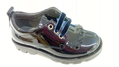 Zapato atar blucher charol azul flecos Pablosky