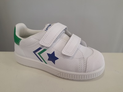 zapatilla deportiva blanco puntera reforzada velcro Titanitos