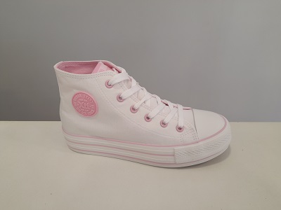 Lona bota basket blanco corazón