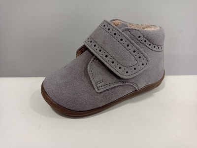 Bota velcro serraje gris